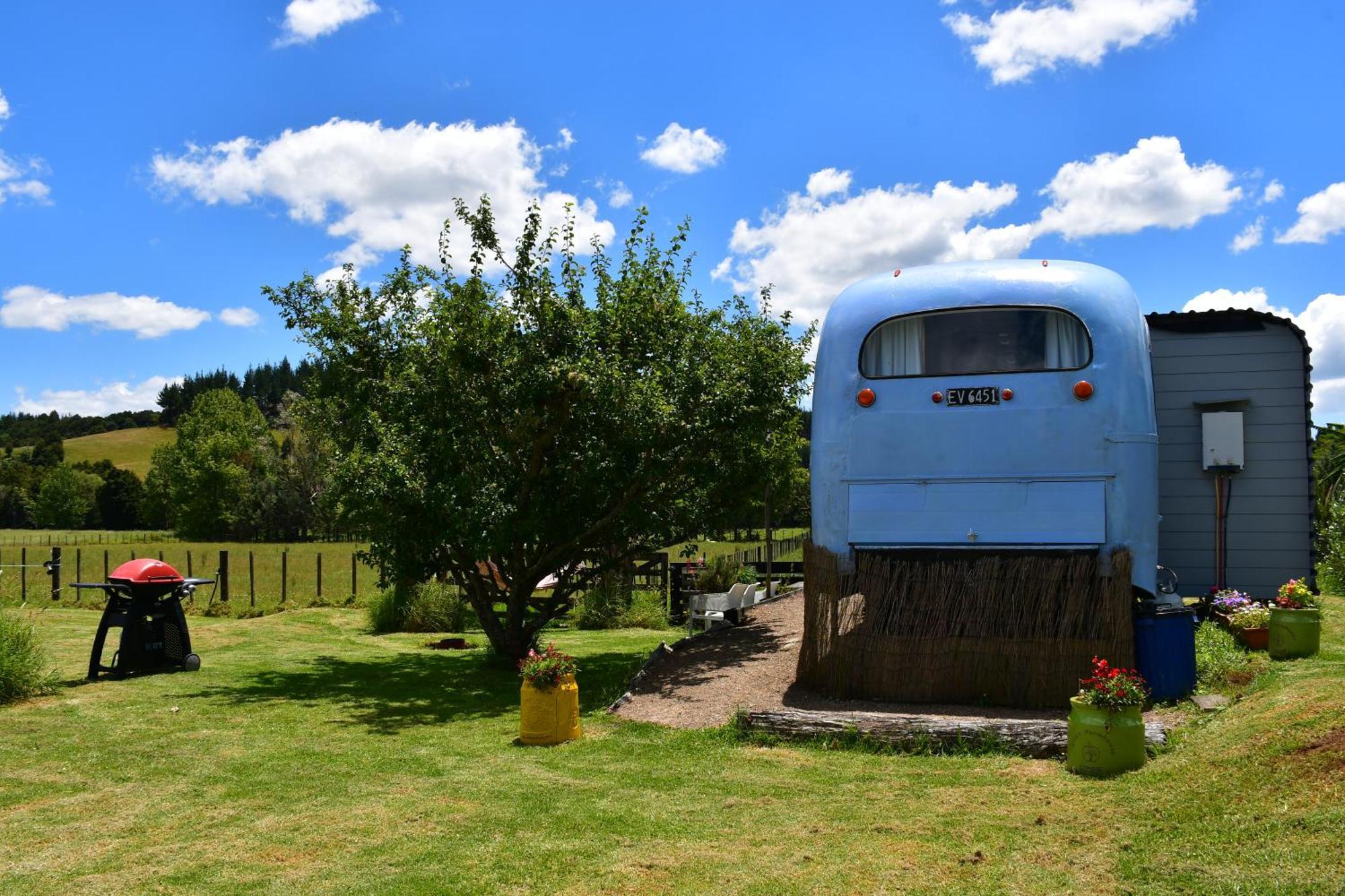 Evi The School Bus At Oromahoe Downs Farm Puketona Eksteriør bilde